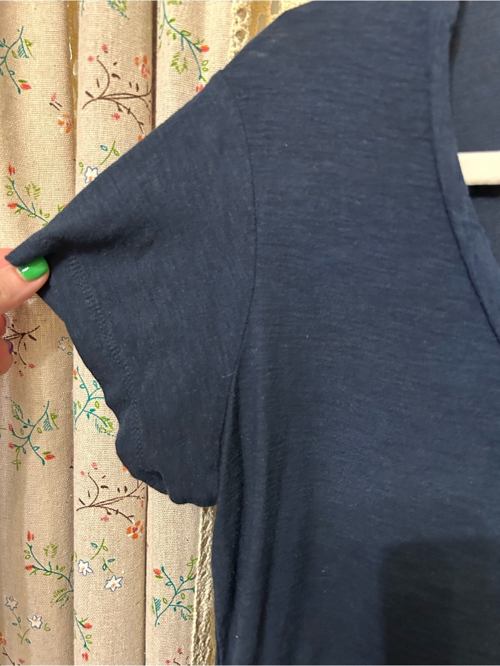 James Perse Standard Navy Slub Cotton Tee Size 3 Large Short Sleeve Scoop Neck - Picture 2 of 5